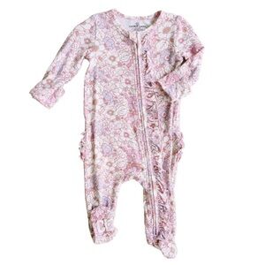 Caden Lane Penelope’s Poppies Ruffle Footie and Bow Headband